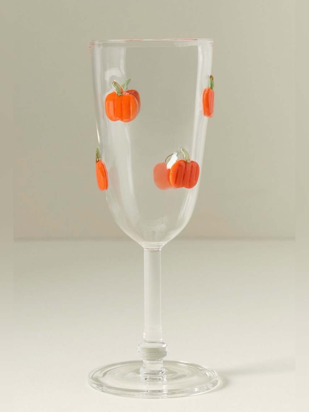 ANTHROPOLOGIE - Orange Pumpkin Halloween icon flute glasses 🎃